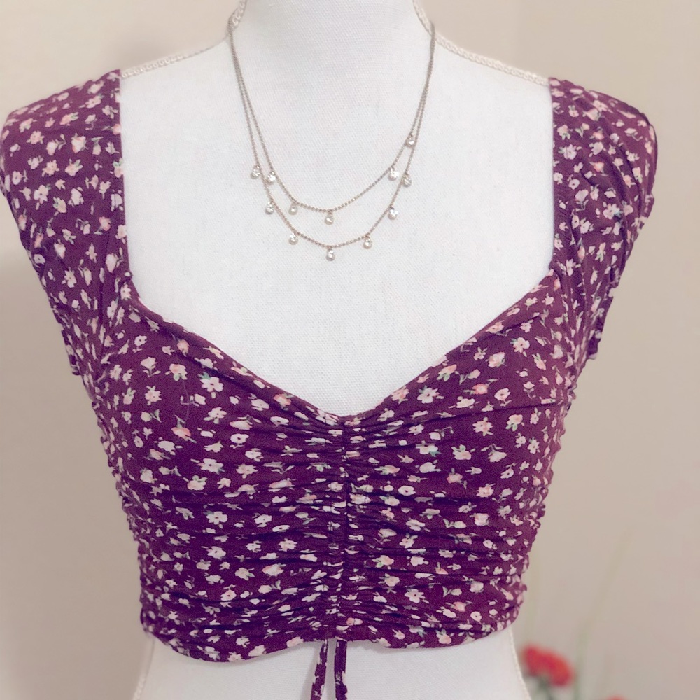 LA Hearts Red Floral Top